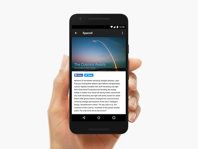 Articles App android app article google minimal mobile nexus spacex ui ux