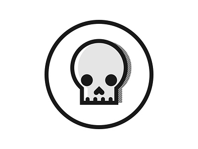 Skull halftone illustration minimal offset skull