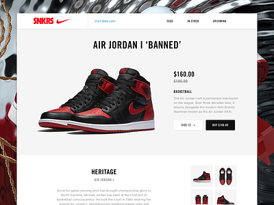 Air Jordan basketball minimal nba nike redesign sports ui ux website