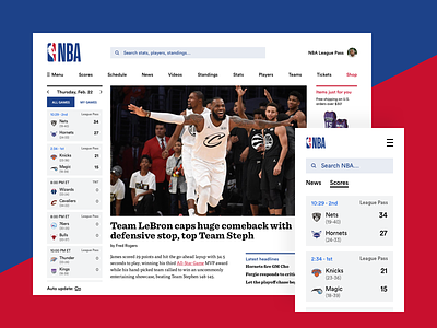 NBA Redesign basketball minimal mobile nba redesign responsive sports ui ux website