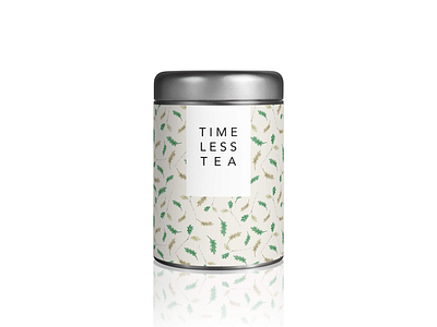 Timeless Tea canister leaf pattern leaves oak leaves pattern design patterns surface pattern tea mock up