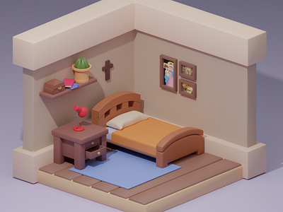 3D Room 3d art blender illustration isometric modeling room