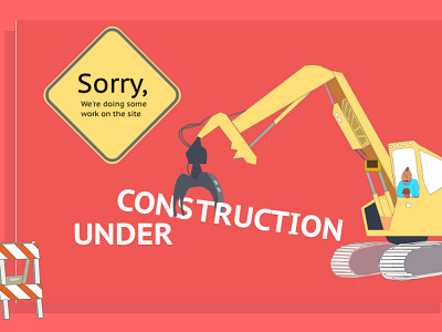 Under Construction Lp animation design illustration ui website