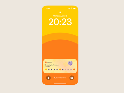 Headspace iOS Live Activity Mockup ui