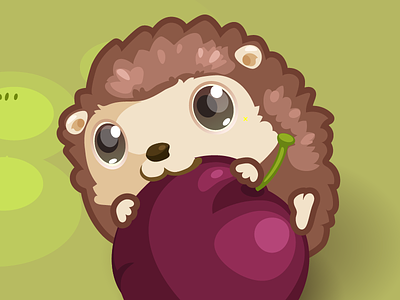Please draw as cute a hedgehog as possible critter hedehog nature plum spiny