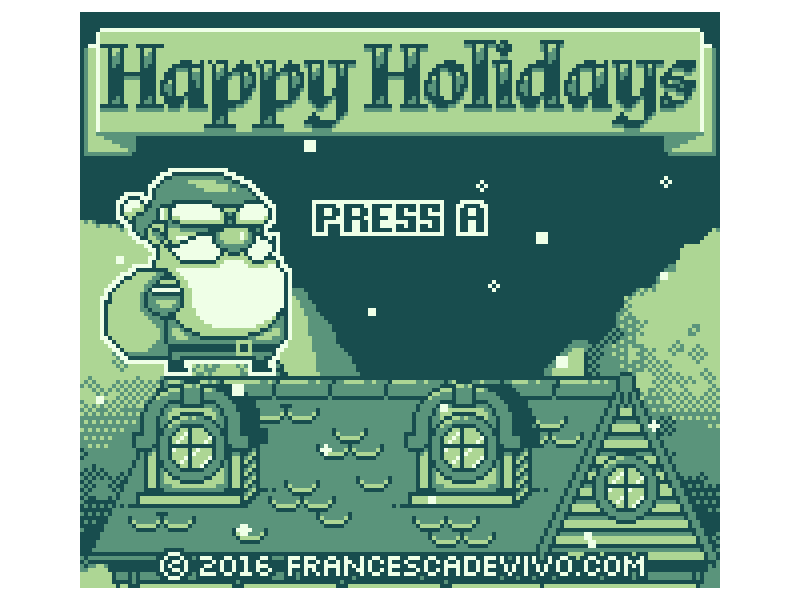 Season's Greetings 8-bit 8bit animation christmas gameboy pixel pixel art pixelart retro santa santa claus seasonal