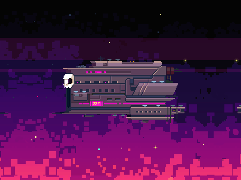 Black Paradox - exploding ship 80s effect explosion pixel art retro retrowave sci-fi scifi space spaceship synthwave video game