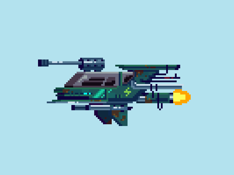 Black Paradox - small enemy ship 80s animation game art pixel pixel art retrowave sci fi scifi space spaceship syntwave video game