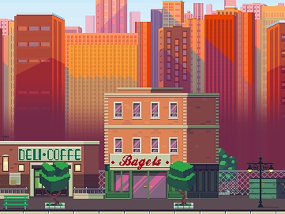 NYC 80s 8bit 8bits cityscape game art illustration indiedev indiegame new york newyork newyorkcity ny nyc pixel pixel art pixel artist pixelart retro video game videogame