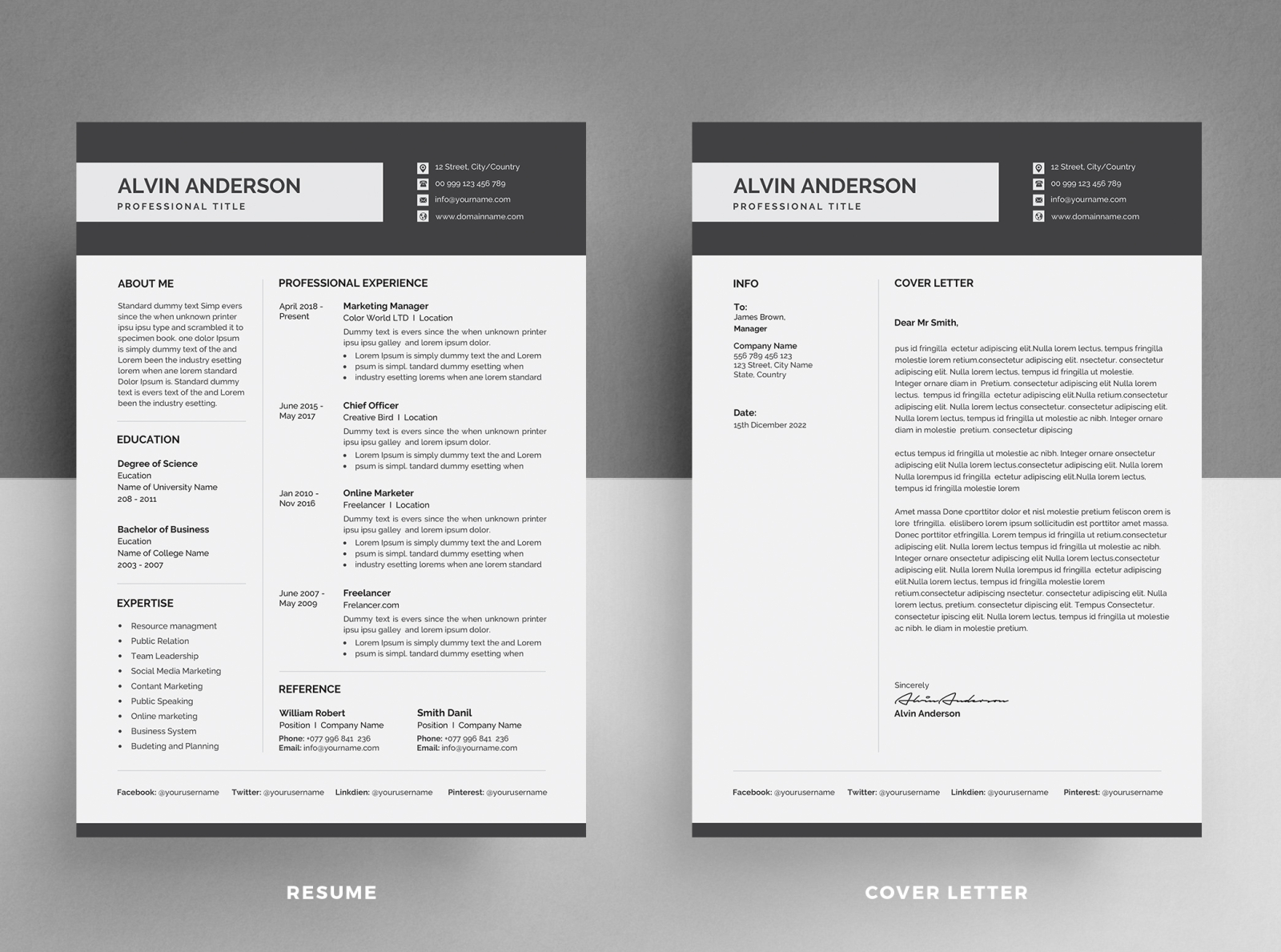 Resume Template / CV by DesignsBird on Dribbble