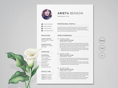 Resume Template / CV black cv design clean resume creative resume curriculum vitae cv design diy resume docx editable resume elegant resume female resume infographic resume minimal modern resume photoshop resume printable resume professional resume resume template word word resume