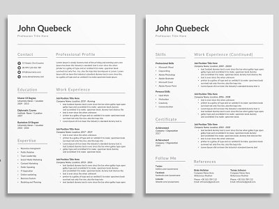 Resume Template / CV creative resume cv design docx editable resume infographic resume minimal professional resume word