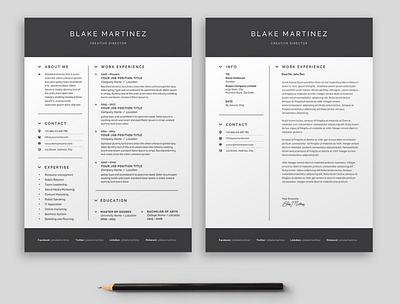 Clean Resume/CC Template black cv design clean resume creative resume curriculum vitae cv design doc resume docx editable resume elegant resume female resume infographic resume minimal modern resume photoshop resume printable resume professional resume resume template word word resume