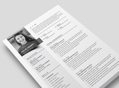 Elegant Resume/CV black cv design clean resume creative resume curriculum vitae cv design doc resume docx editable resume elegant resume female resume infographic resume minimal modern resume photoshop resume printable resume professional resume resume template word word resume