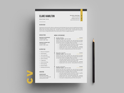 Resume branding graphic design resume clean
