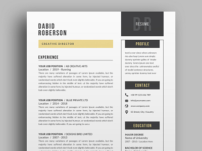 Resume/CV docx cv template