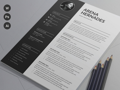 Resume Template | CV + Cover Letter 2 page resume black cv design clean resume creative resume curriculum vitae cv design docx editable resume elegant resume female resume minimal modern resume photoshop resume printable resume professional resume resume template resumecv template word word resume