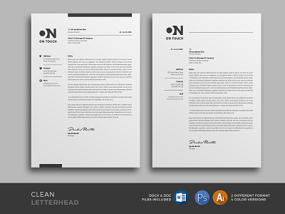 Letterhead a4 brand branding business business letterhead clean colorful corporate corporate identity creative design docx elegant folder ipad letterhead minimalist mockup modern official