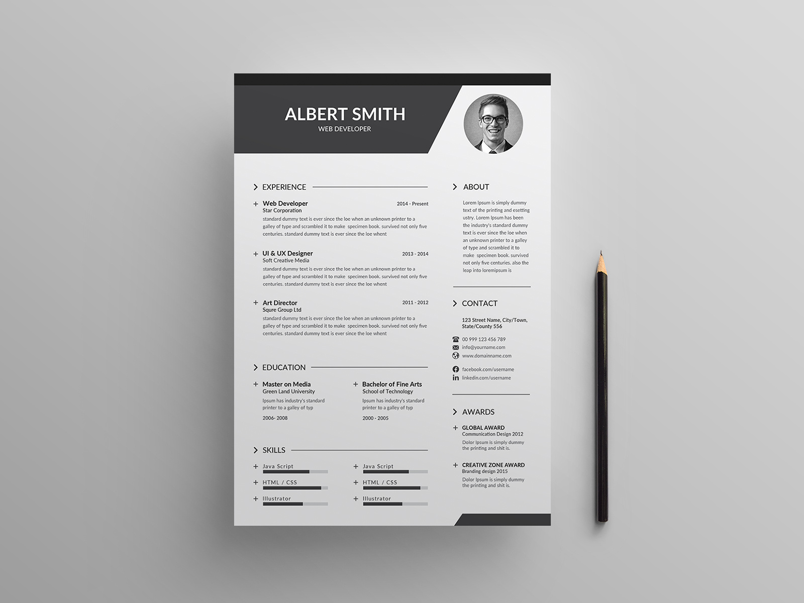 Resume/CV by DesignsBird on Dribbble