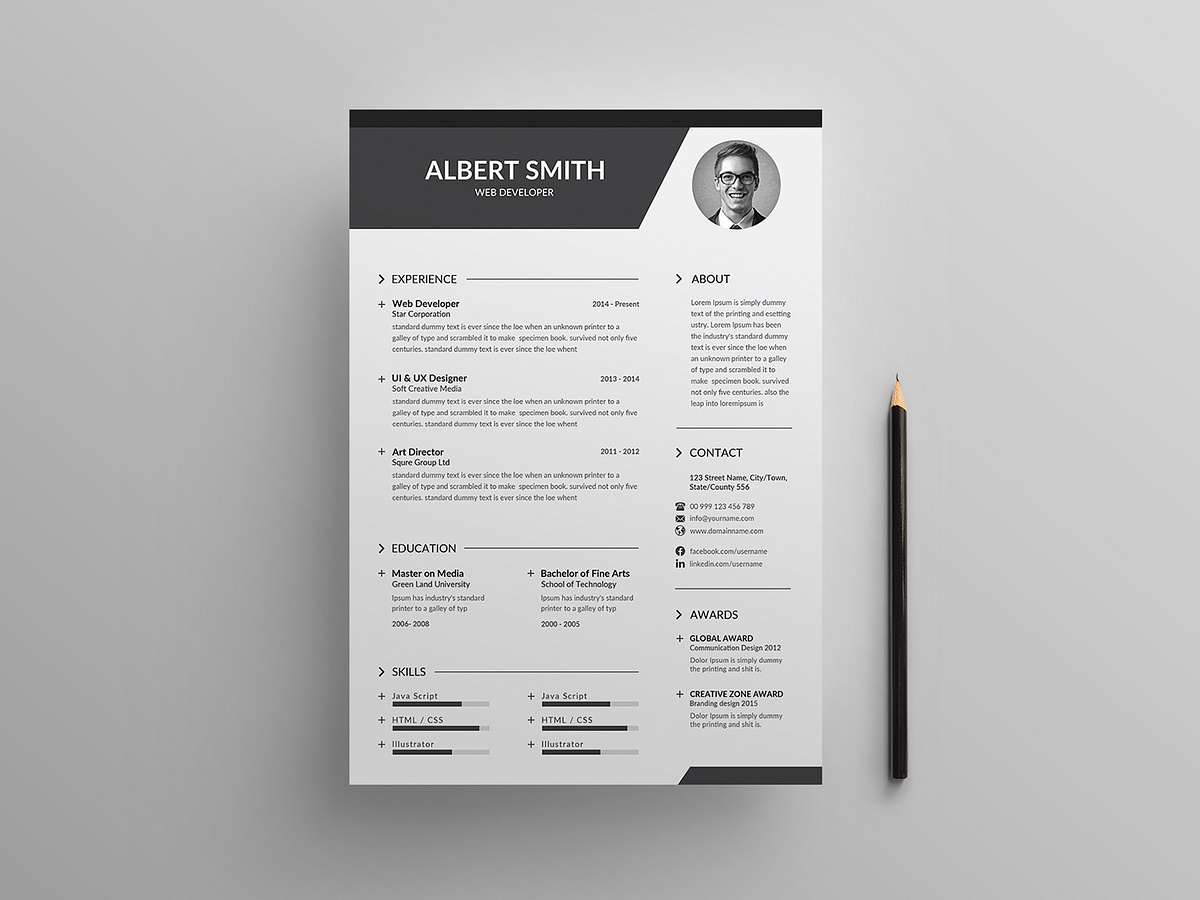 Resume Cv By Designsbird On Dribbble