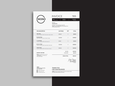 Dribble Screenshot a4 automatic bill business clean clean invoice corporate creative design elegant excel invoice invoice design invoice template invoice word minimal invoice minimalist modern multi use payment