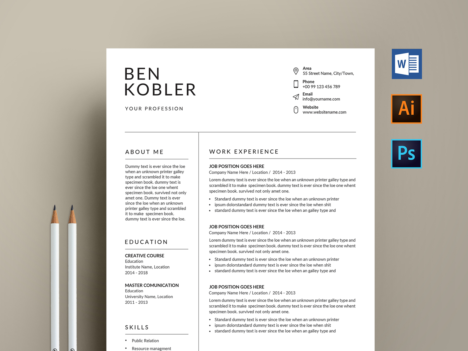 resume-template-cv-by-designsbird-on-dribbble