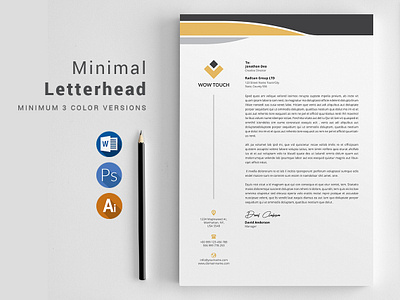 Letterhead a4 brand branding business business letterhead clean colorful corporate corporate identity creative design docx elegant folder ipad letterhead minimalist mockup modern official