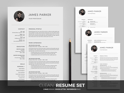 Clean resume set 2 page 3 page a4 clean cv design elegant elegant resume female female resume feminine infographic letter minimalist modern modern resume portfolio professional resume resume clean
