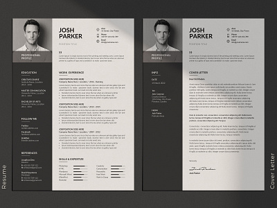 Clean Cv-Resume I Josh 2 page 3 page a4 clean cv design elegant elegant resume female female resume feminine infographic letter minimalist modern modern resume portfolio professional resume resume clean