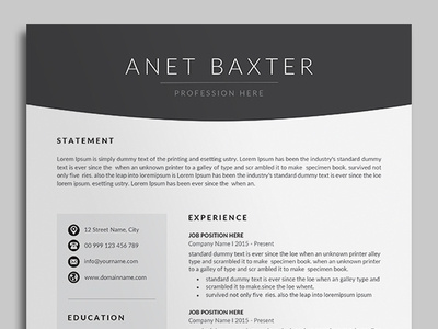 Resume/CV resume clean resume professional portfolio modern resume modern minimalist letter infographic feminine female resume female elegant resume elegant design cv clean a4 3 page 2 page