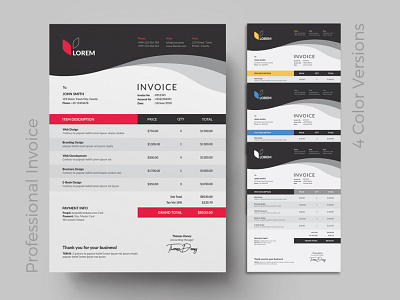 Invoice Template a4 automatic bill business clean clean invoice corporate creative design elegant eps excel invoice invoice design invoice template invoice word minimal invoice minimalist modern multi use