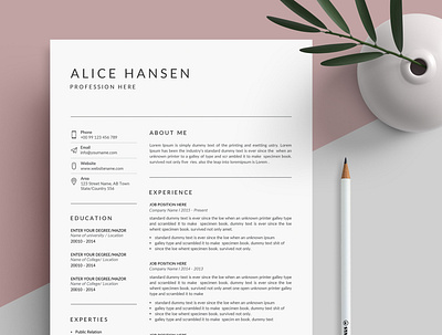 Resume/CV - Clean black cv design clean resume creative resume curriculum vitae cv design diy resume docx editable resume elegant resume female resume infographic resume minimal modern resume photoshop resume printable resume professional resume resume template word word resume