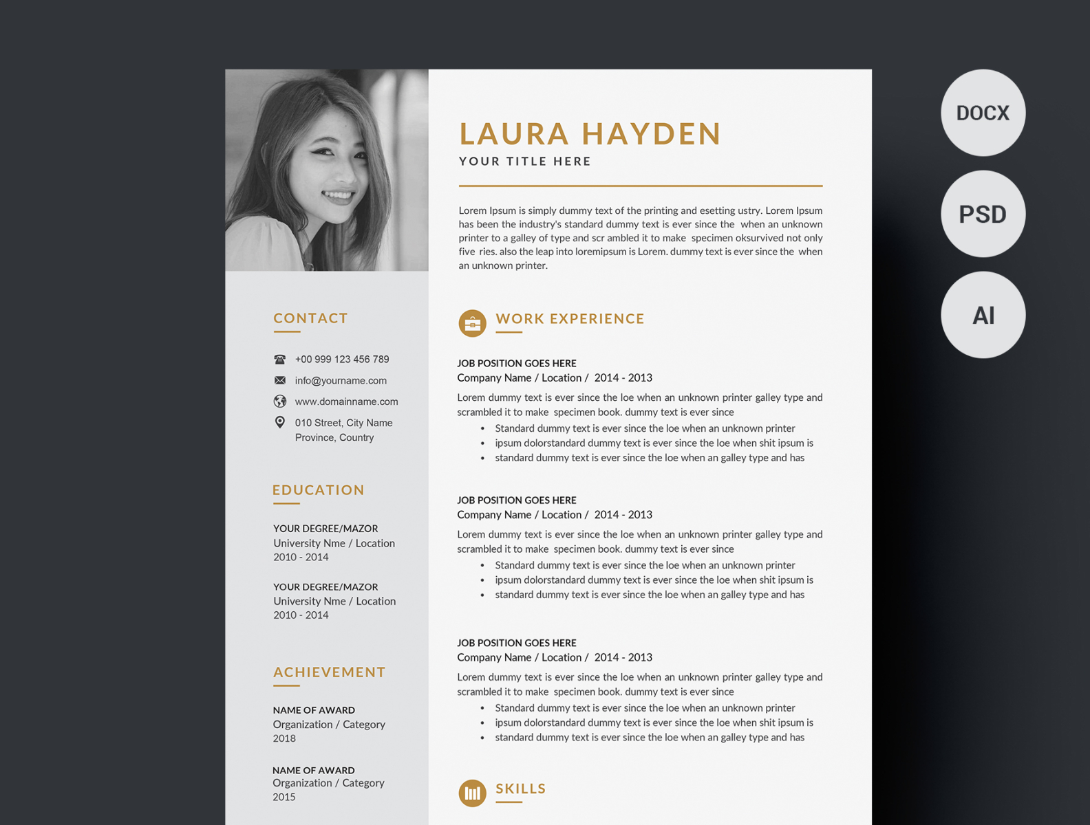 Resume/CV by DesignsBird on Dribbble