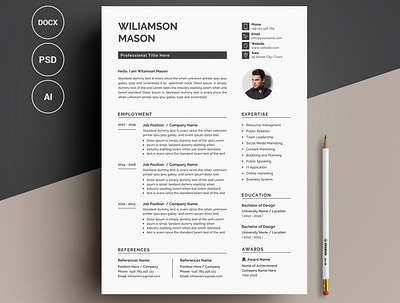 Resume/CV black cv design clean resume creative resume curriculum vitae cv design diy resume docx editable resume elegant resume female resume infographic resume minimal modern resume photoshop resume printable resume professional resume resume template word word resume