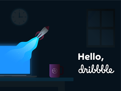 Hello, Dribbble! adobe illustrator debut debutshot design dribbble flat hello hellodribbble illustration inspiration ui vector welcome