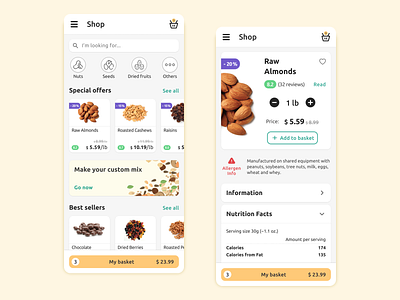 E-Commerce Shop app challenge clean concept daily ui dailyui design ecommerce ecommerce shop figma flat food minimal mobile nature online ui uiux ux visual design
