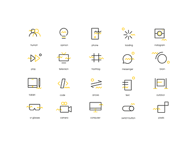 OctoStory - Iconography 02 branding design clean concept design digital geometric graphic design icon icon set iconography identity minimal shapes style type typography vector