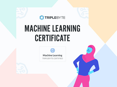 Triplebyte Certificate for software engineers 2d branding candidate certificate design graphic design hiring illustration machine learning recruiting software engineer vector