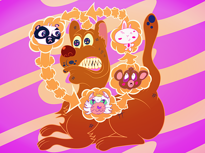 That Dream Hangover anxiety cartoon cute design dog illustration illustrator vector