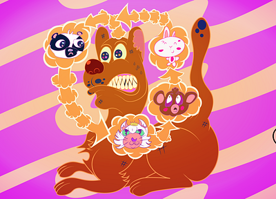 That Dream Hangover anxiety cartoon cute design dog illustration illustrator vector