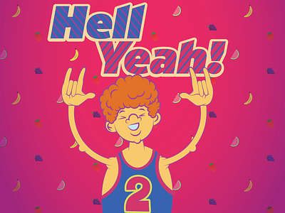 Hell Yeah! beautiful candy cartoon celebrate design fruity ginger glowing illustration illustrator nerd nerdy redhead tanktop victory