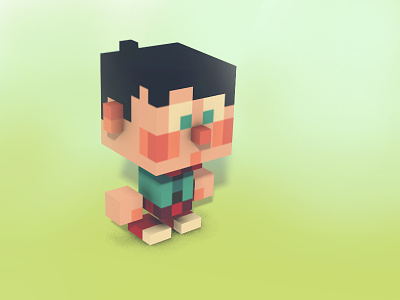 Kid character child cube kid pixel art voxel young