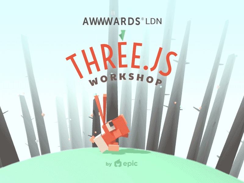 Rabbit in a forest awwwards forest rabbit running threejs trees workshop