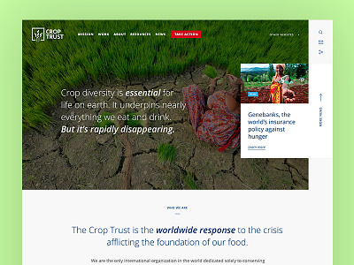 Croptrust.org redesign clean crops ngo seed svalbard trust vault website