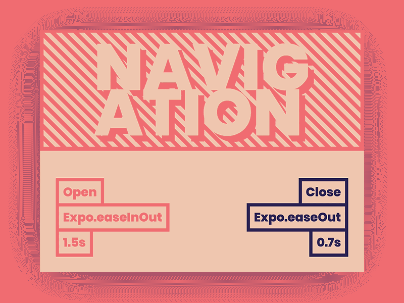 Open - close navigation animation close easing interface navigation open ui
