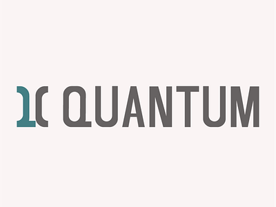 Quantum branding design flat logo minimal vector