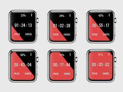Countdown Timer apple watch countdown dailyui dailyui 014 red and black smartwatch smartwatch app timer ui uidesign user interface