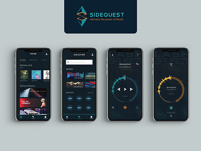 Sidequest - Harness the power of music app app design brand design design interface music music app ui uidesign user interface video game