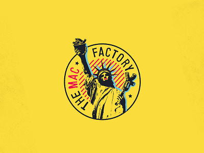 Mac Factory Roundal branding cheese factory icon illustration logo restaraunt streetfood vector