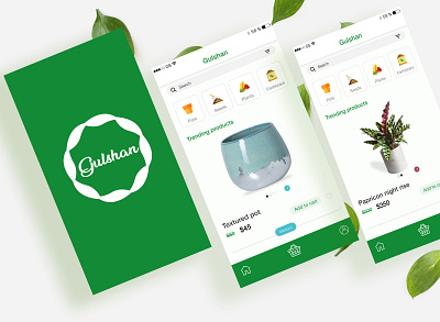 Gulshan - Plants Buying App app ecommerce greenery ios mobile ui plants popular shot trend uidesign userinterface